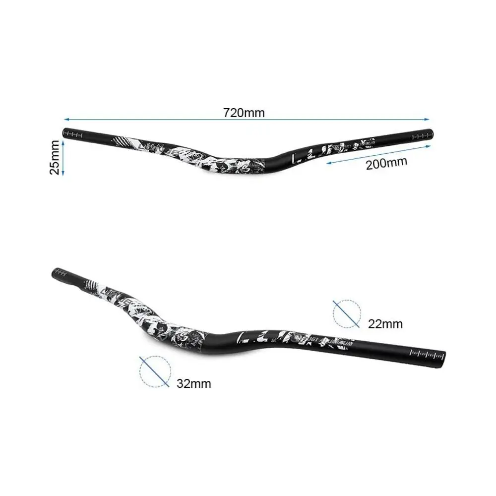Manillar 720mm Negro/Blanco con Elevación 25mm para Patinete Eléctrico - detalle del producto