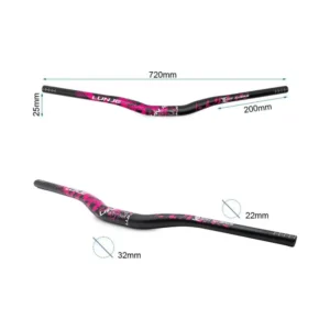 Manillar 720mm Negro/Rosa con Elevación 25mm para Patinete Eléctrico - detalle del producto
