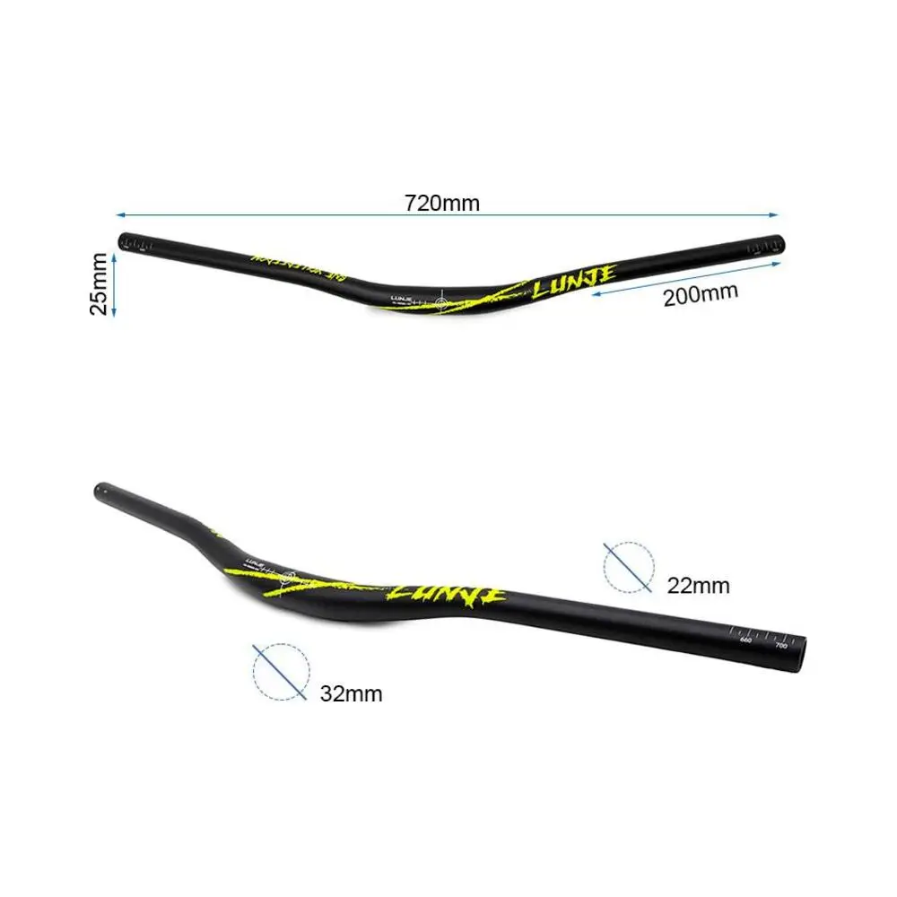 Manillar 720mm Negro/Verde con Elevación 25mm para Patinete Eléctrico - detalle del producto