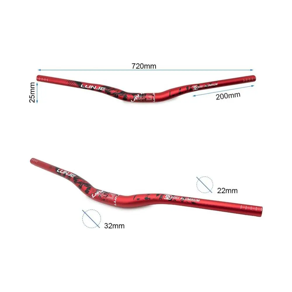 Manillar 720mm Rojo/Negro con Elevación 25mm para Patinete Eléctrico - detalle del producto