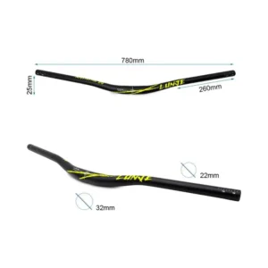Manillar 780mm con Elevación 25mm Negro/Verde para Patinete Eléctrico - detalle visual