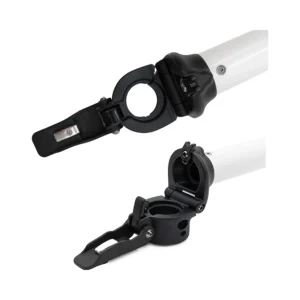 Mastil blanco para patinete niu kqi3 sport: vista de cerca y acabado de excelente resistencia.