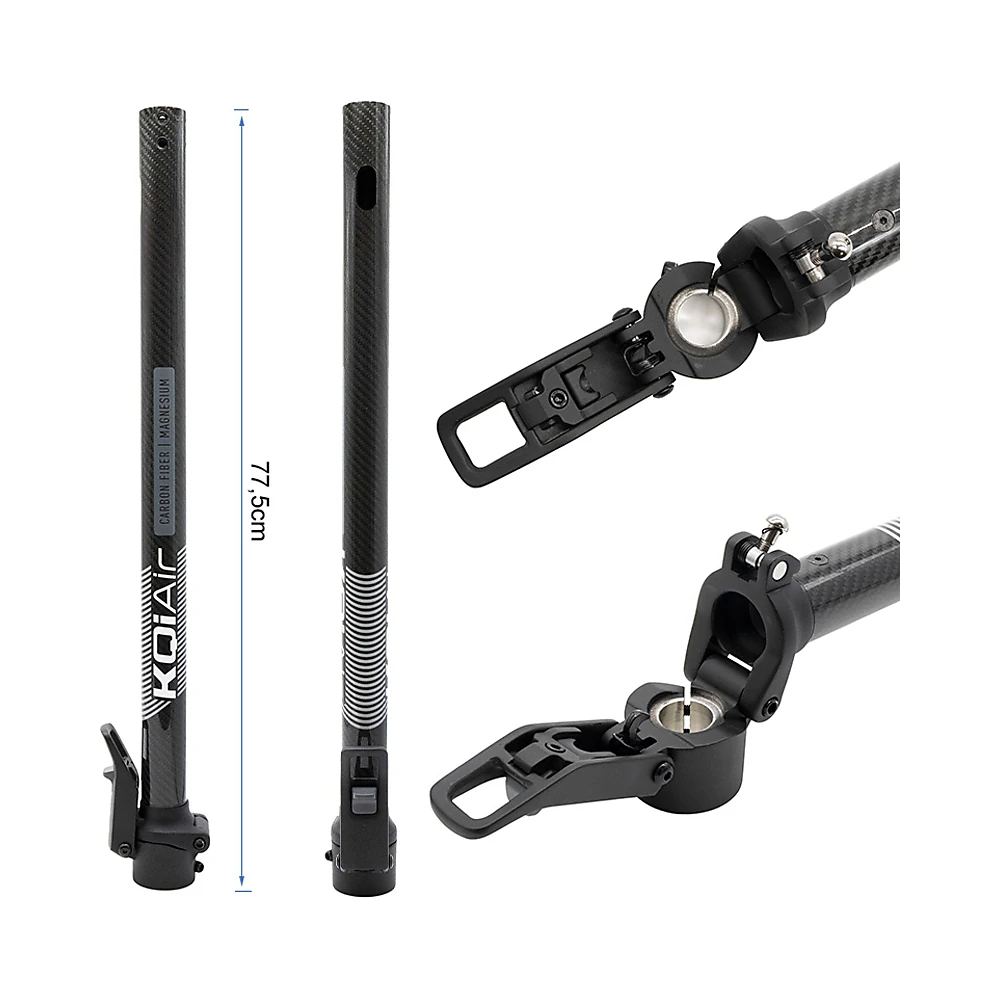 Mastil De Direccion Negro Para Patinete Electrico Niu Kqi3: enfoque constructivo demostrando su excelente resistencia.