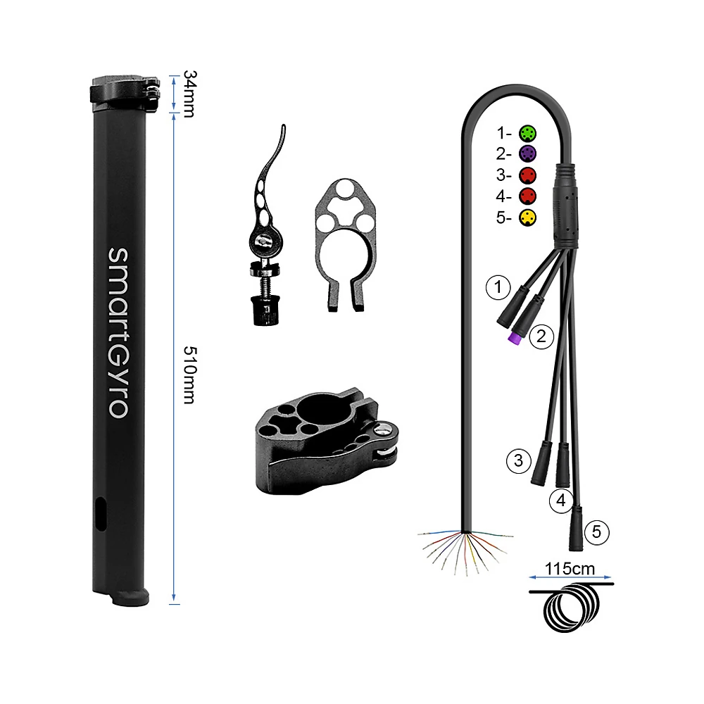 Mastil Original Con Cable Y Abrazadera Para Patinete Electrico Smartgyro Speedway Rockway Y Crossover Negro: primer plano ...