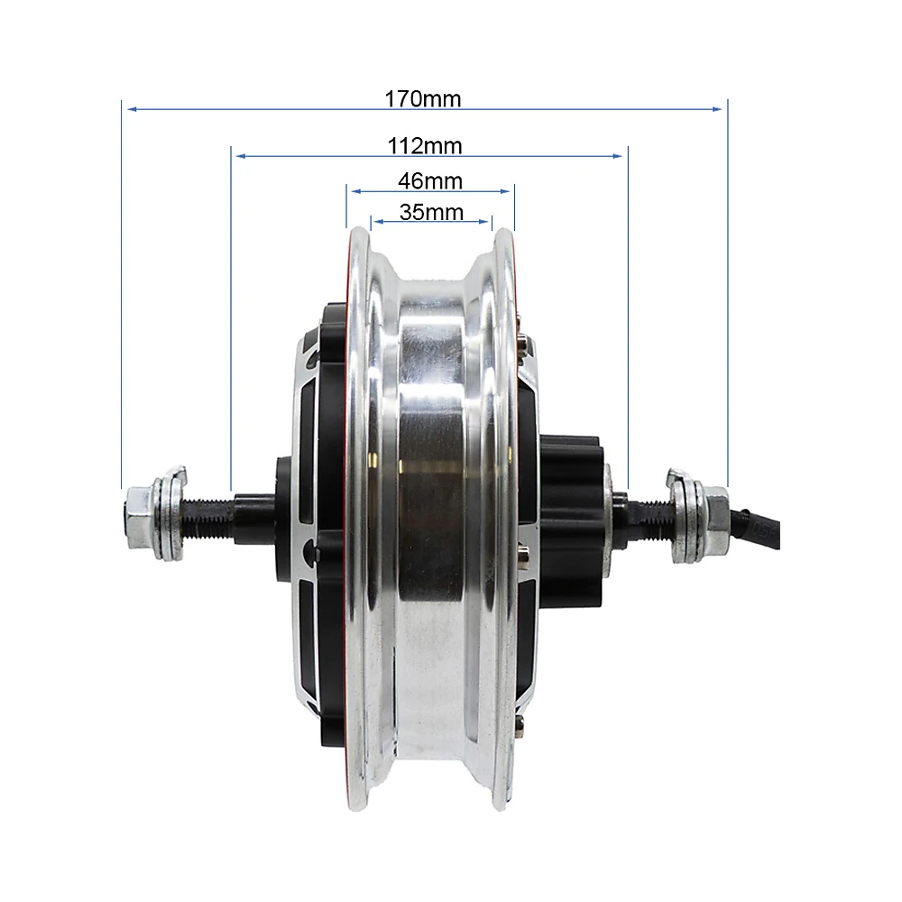 Motor 48V 800W 6 B34 Para Patinete Electrico: cotas para un integración preciso.