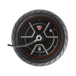 Motor Y Rueda Para Patinete Electrico Niu Kqi300X: primer plano y acabado de excelente resistencia.