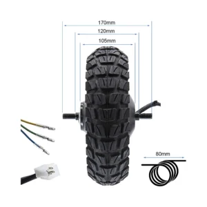 Motor Trasero 48V 800W 6 5 B50 Para Patinete Electrico Smartgyro Y Urbanglide: cotas para un fijación preciso.