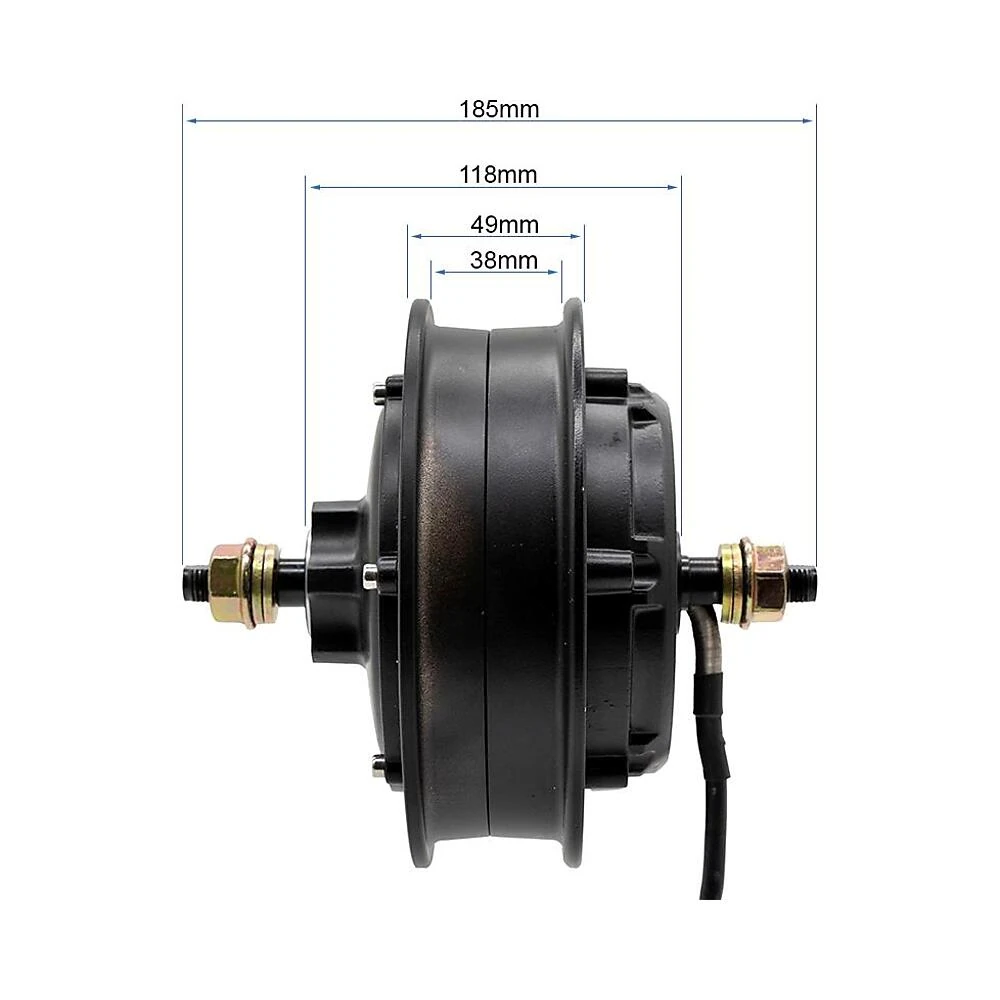 Motor Trasero Original 52V 1000W Para Kukirin G2 Master Y Smartgyro Ryder: ángulo visual de proporciones y medidas.