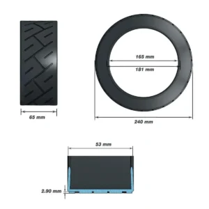 Especificaciones completas del neumático CST 10x2.3-6.5 Cityroad tubeless reforzado para patinete eléctrico.