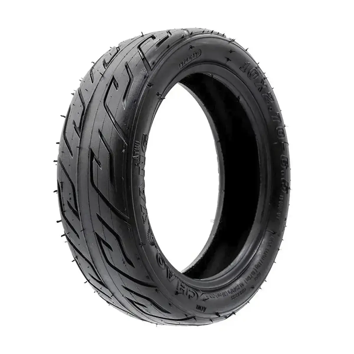Neumático 10x2.70-6.5 Chaoyang – Tubeless Cityroad para Patinete Eléctrico, vista frontal cubierta uso urbano reforzado en la tienda OmmviShop.