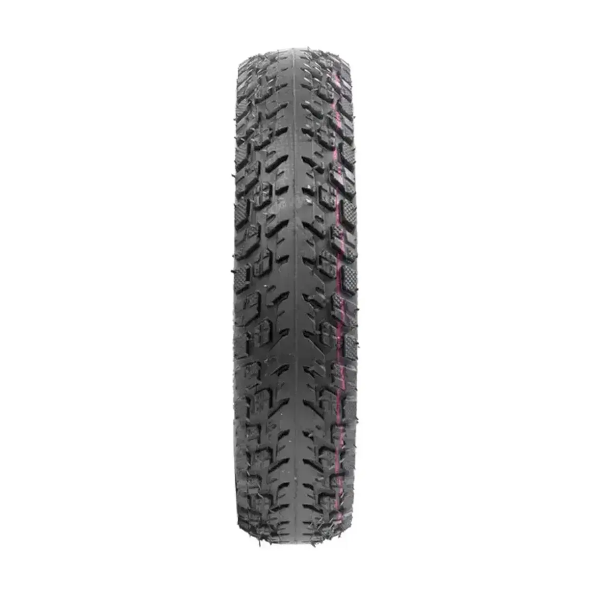Neumático offroad 10x2 reforzado para patinete eléctrico, vista en perspectiva con tracción máxima.