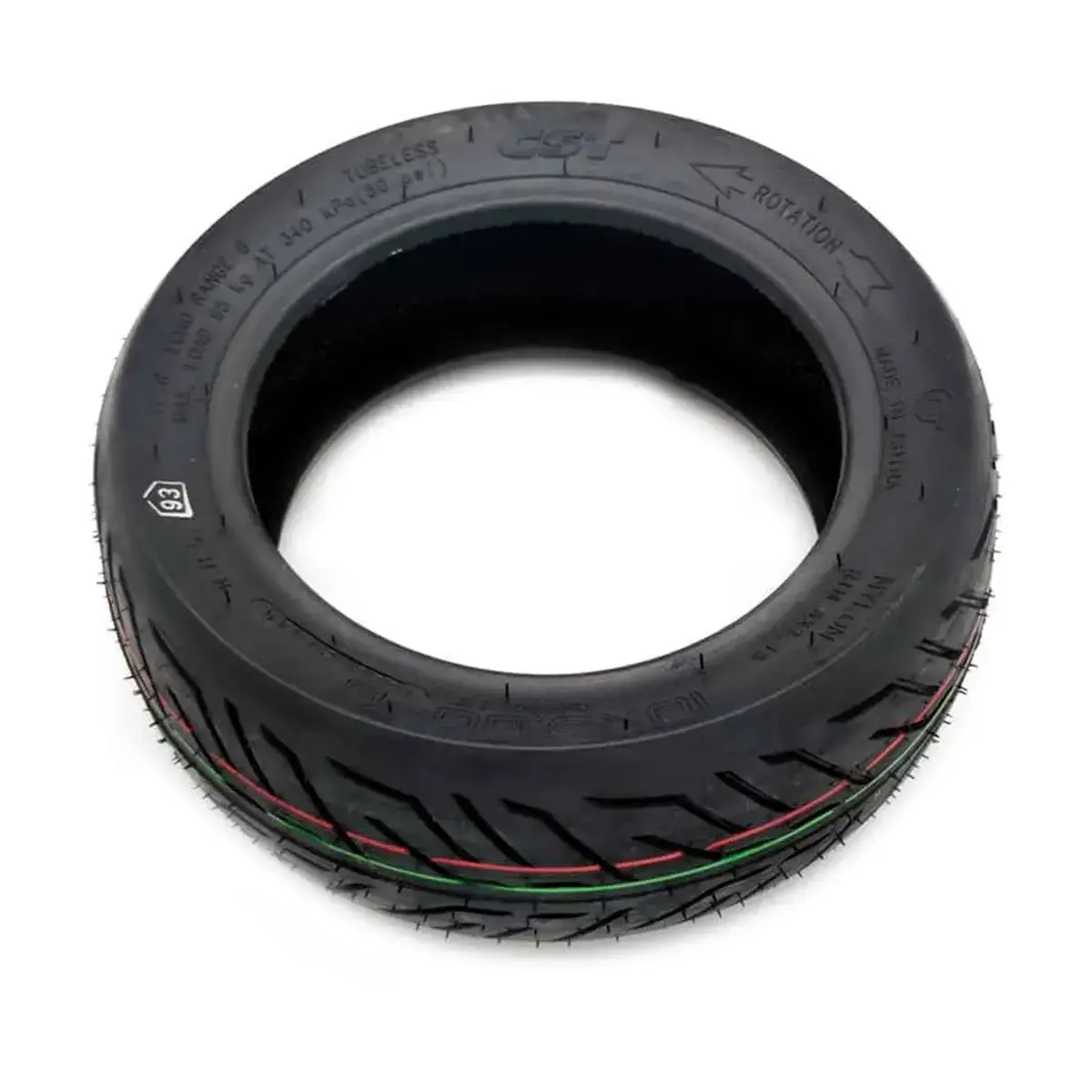 Banda de rodadura del neumático CST Cityroad 10x3-6 urbano para patinete eléctrico, vista superior.