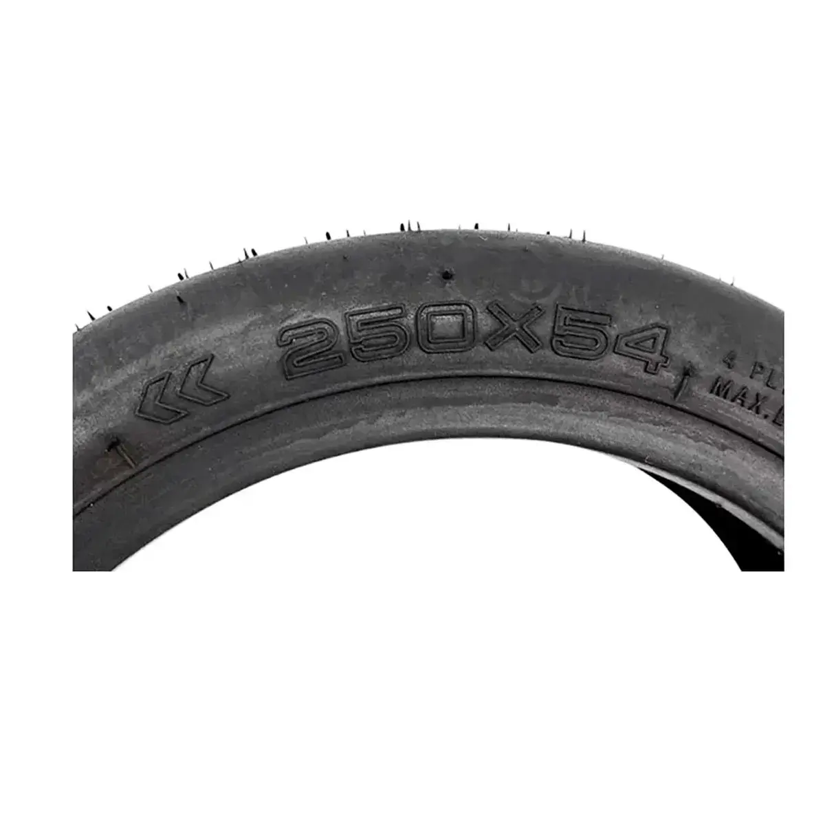 Neumático CST 250x54 tubeless con gel antipinchazos para patinete eléctrico, medidas técnicas grabadas.
