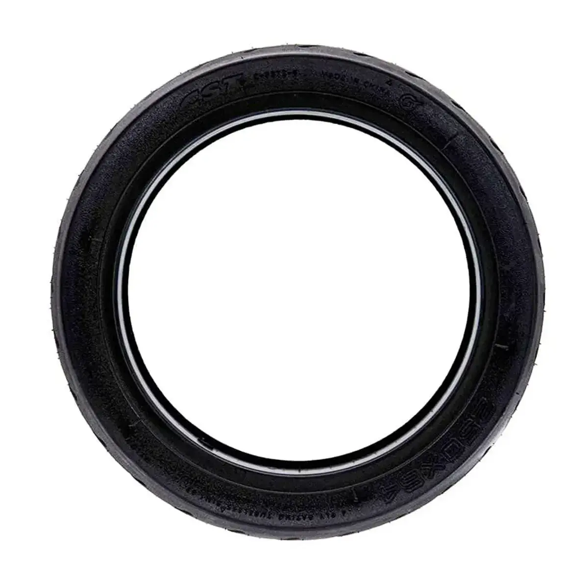 Neumático CST 250x64 tubeless de agarre firme para patinete eléctrico, perfil lateral con caucho robusto.