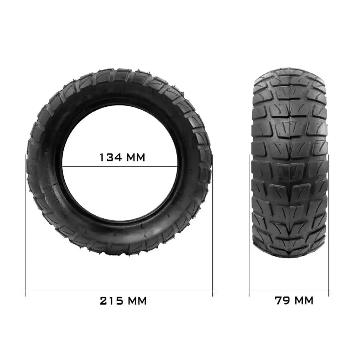 Especificaciones completas del neumático Xuancheng 8.5x3 50-134 tubeless offroad multitaco para patinete eléctrico.
