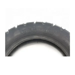 Medidas grabadas en el neumático TUOVT 80/65-6 (10x3) tubeless offroad para patinete eléctrico, detalle técnico.