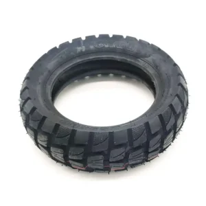 Banda de rodadura del neumático TUOVT 80/65-6 (10x3) offroad tubeless para patinete eléctrico, vista superior.