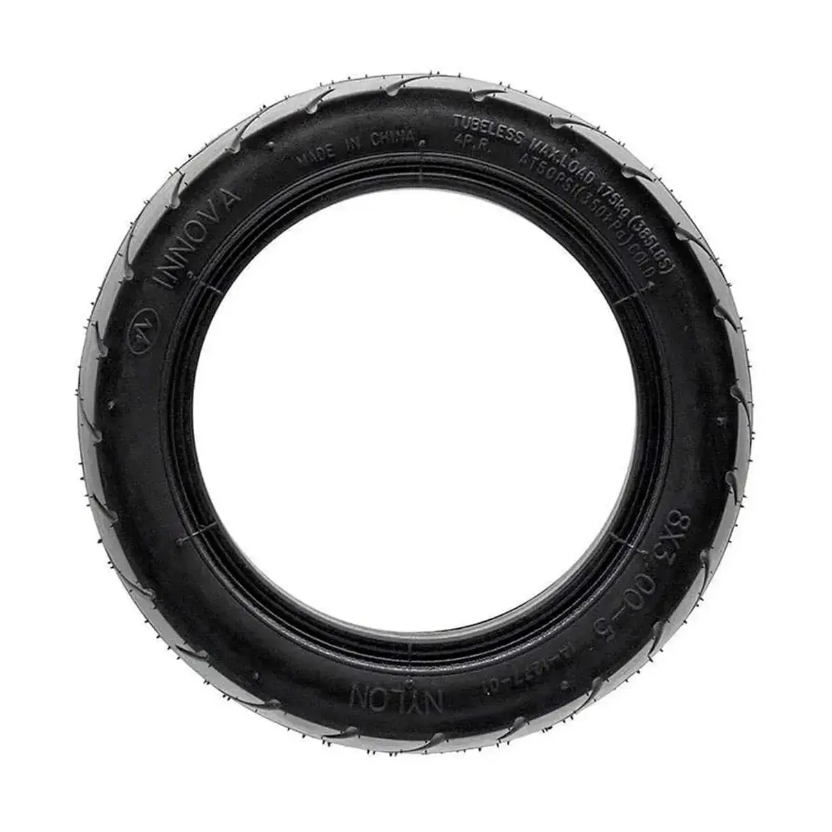 OMMVISHOP ofrece neumático Innova 8x3-5 Tubeless Cityroad para patinete eléctrico, perfil lateral mostrando estructura reforzada.