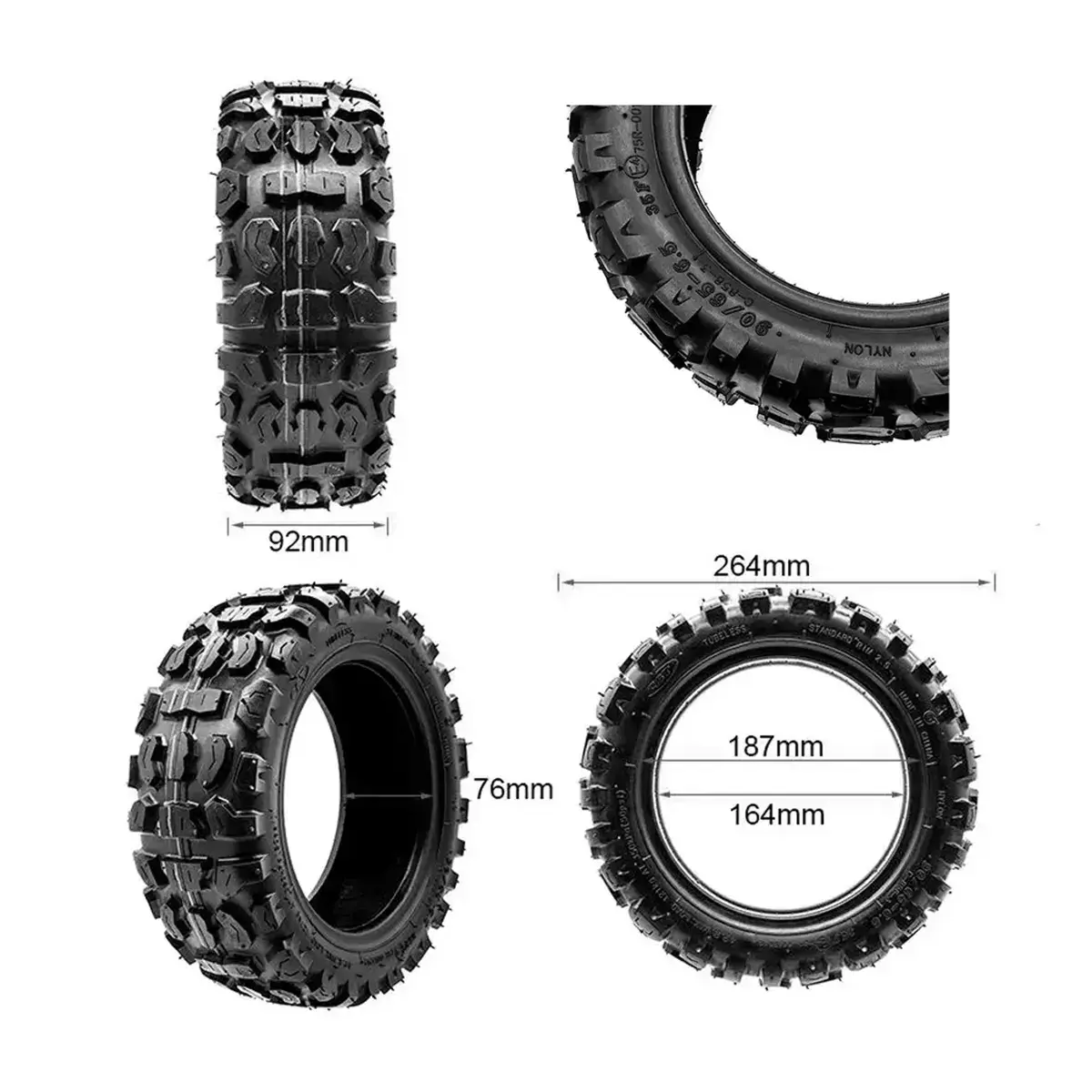 Neumático CST 90/65-6.5 (11x3) offroad multitaco tubeless, especificaciones técnicas de tracción extrema.