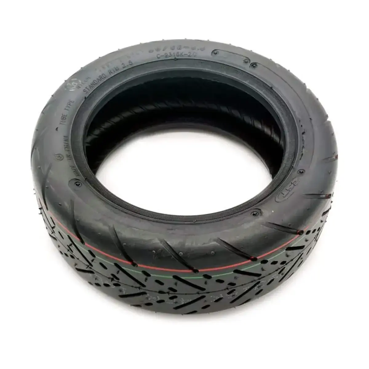 Banda de rodadura del neumático CST Cityroad 90/65-6.5 tubeless reforzado para patinete eléctrico, vista superior urbana.