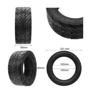 Neumático CST 90/65-6.5 tubeless onroad reforzado para patinete eléctrico, especificaciones y medidas técnicas.