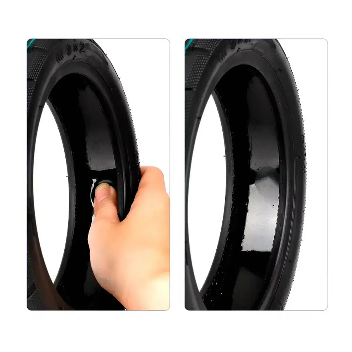 Interior del neumático 9x2-6.1 tubeless con gel antipinchazos para patinete eléctrico.