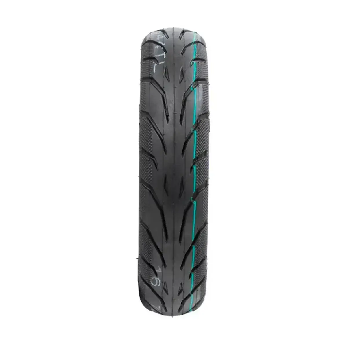 Neumático 9x2-6.1 tubeless reforzado para patinete eléctrico, perfil en perspectiva con estructura sólida.