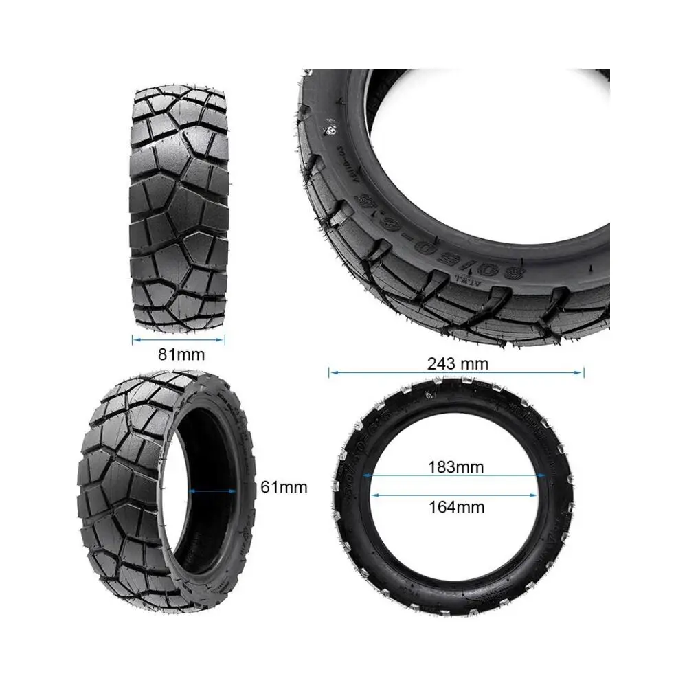 Neumático Tubeless Aoxin 80/50-6.5 para Patinete Eléctrico - medidas del neumático