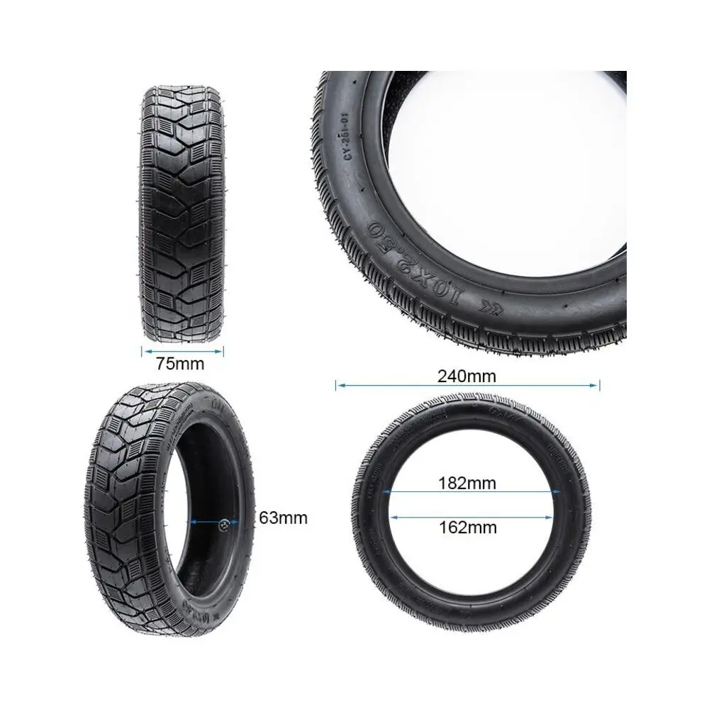 Neumático Tubeless Cityroad 10x2.5-6.5 B60 para Patinete Eléctrico - medidas del neumático