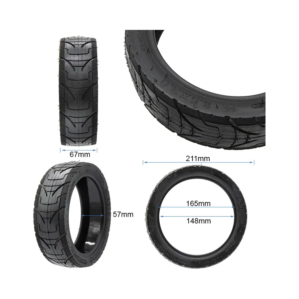 Neumático Tubeless Cityroad con Gel para Patinete Eléctrico 8.5x3 PantherUrban - medidas del neumático