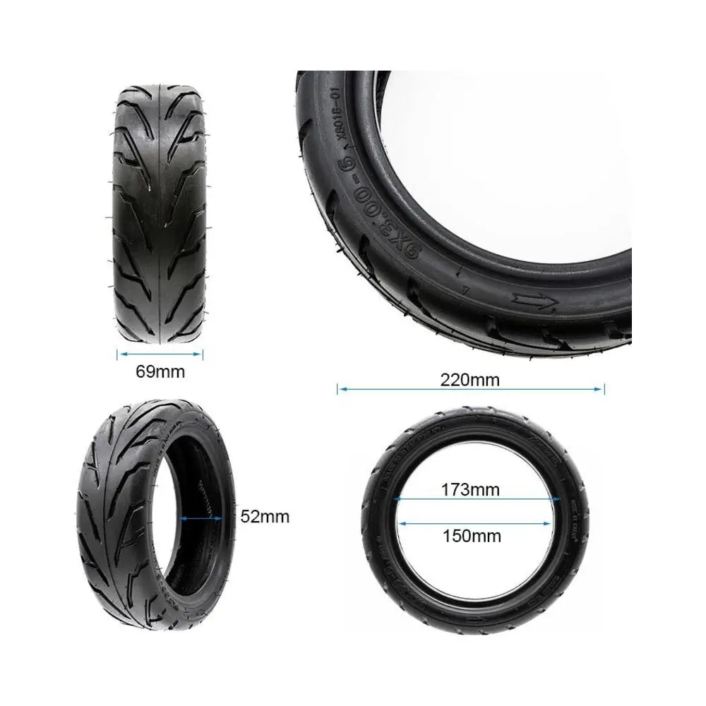 Neumático Tubeless Cityroad Xuancheng 9x3-6 para Patinete Eléctrico - medidas del neumático