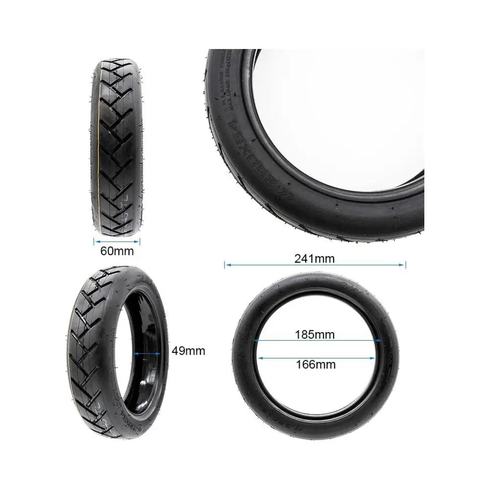 Neumático Tubeless Edition Gel 250x54 para Patinete Xiaomi Mi4 - medidas del neumático