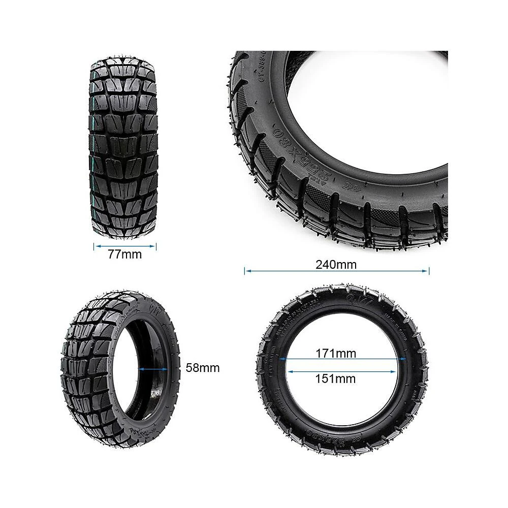 Neumatico tubeless offroad 255x80 10x3 6 para patinete electrico: conjunto de nivel premium revisado.