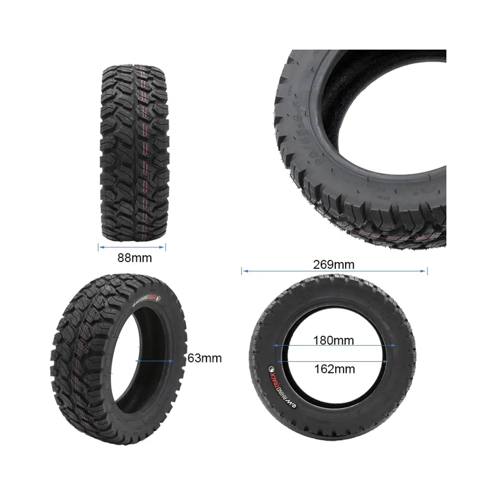 Neumático Tubeless Offroad 90/65-6.5 para Patinete Rhinotrack - medidas del neumático