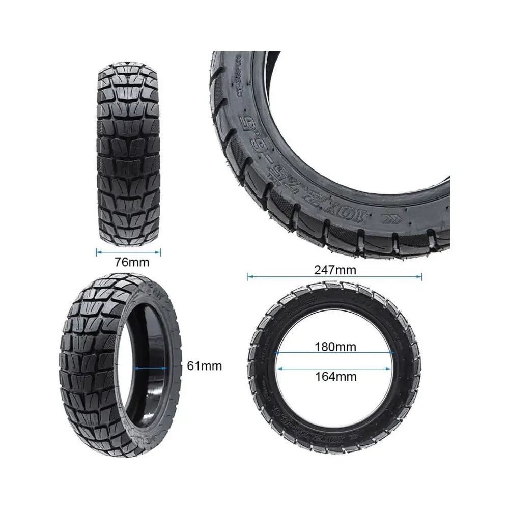 Neumático Tubeless Offroad New Gel 10x2.75-6.5 para Patinete Eléctrico - medidas del neumático
