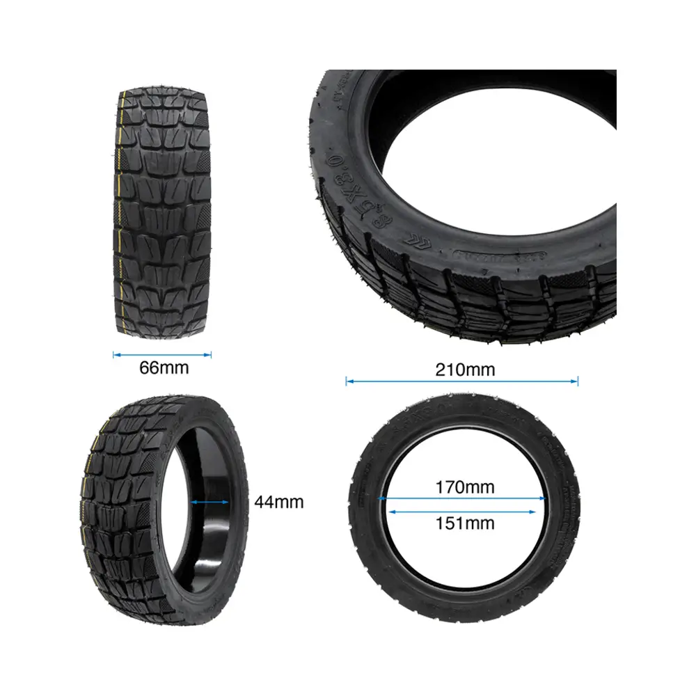 Neumático Tubeless Offroad Rhinotrack 8.5x3 con Gel para Patinete Eléctrico - medidas del neumático