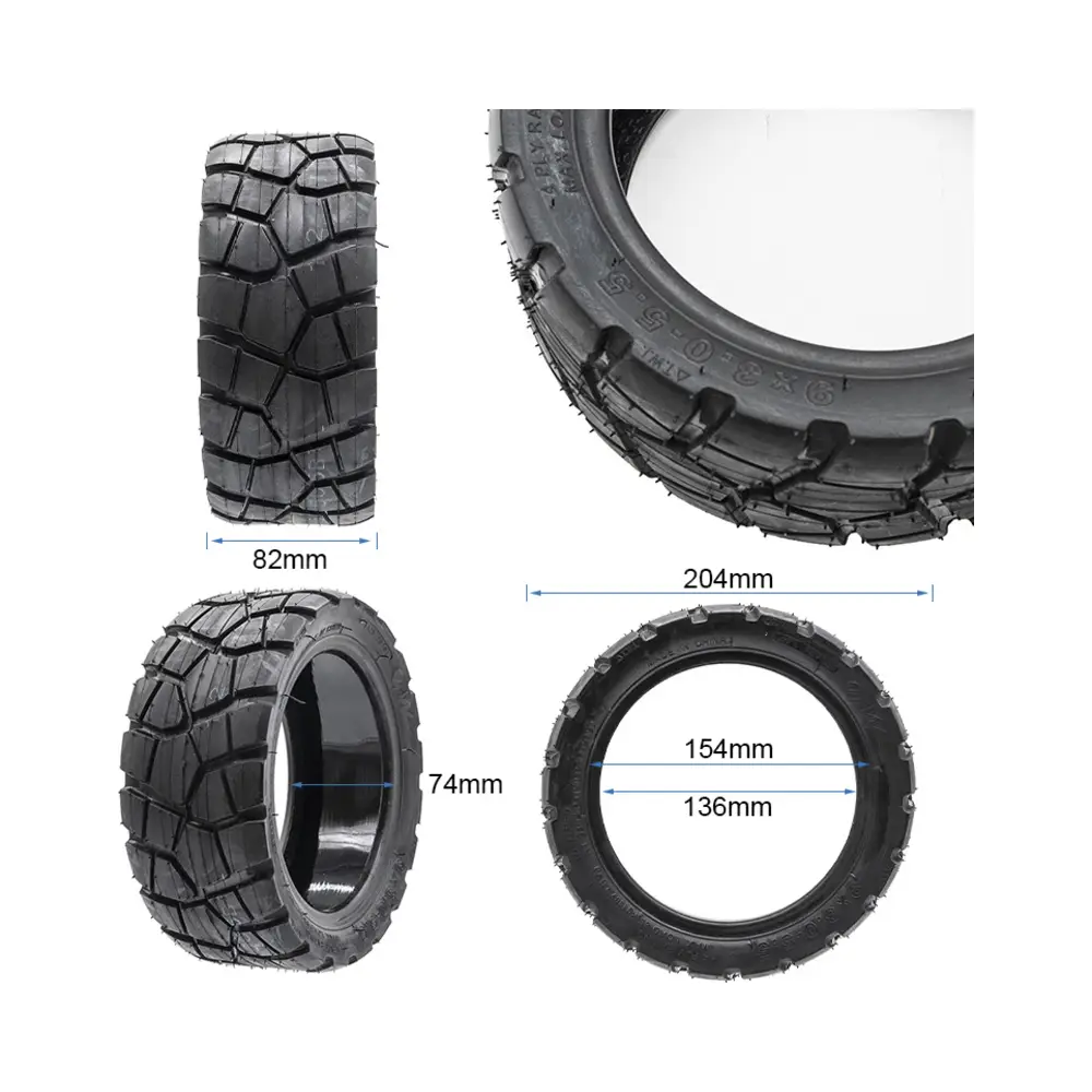 Neumático Tubeless Offroad Rhinotrack 9x3-5.5 con Gel Antipinchazos para Patinete Eléctrico - medidas del neumático