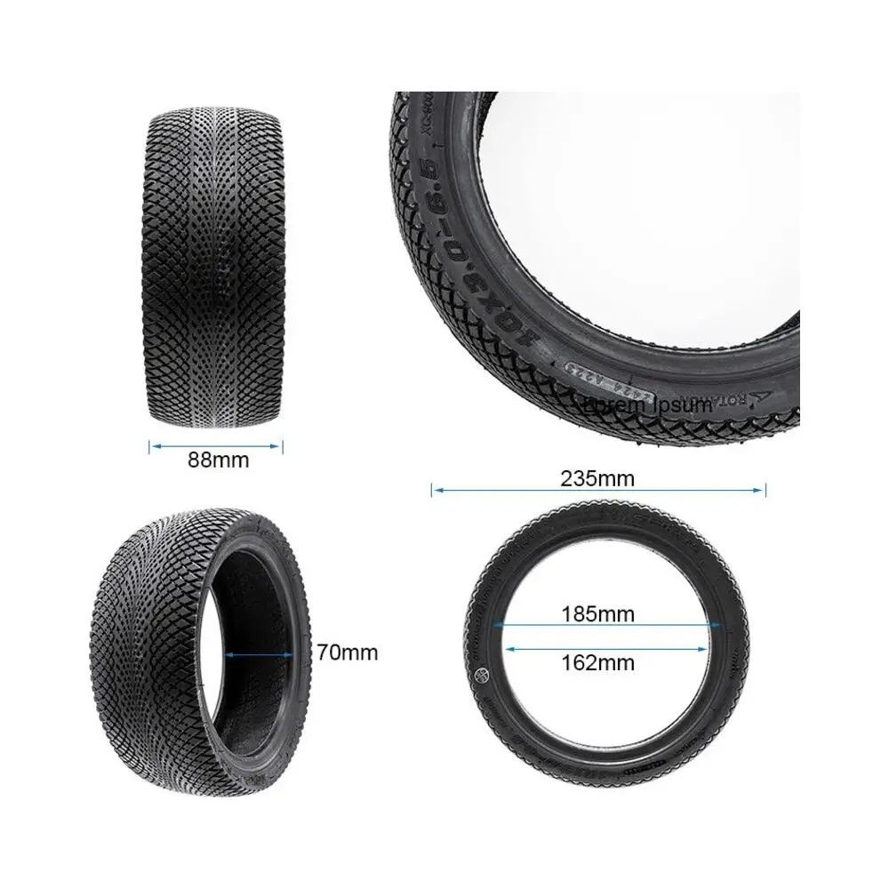 Neumático Tubeless Offroad Xuancheng 10x3-6.5 para Patinete Eléctrico - medidas del neumático
