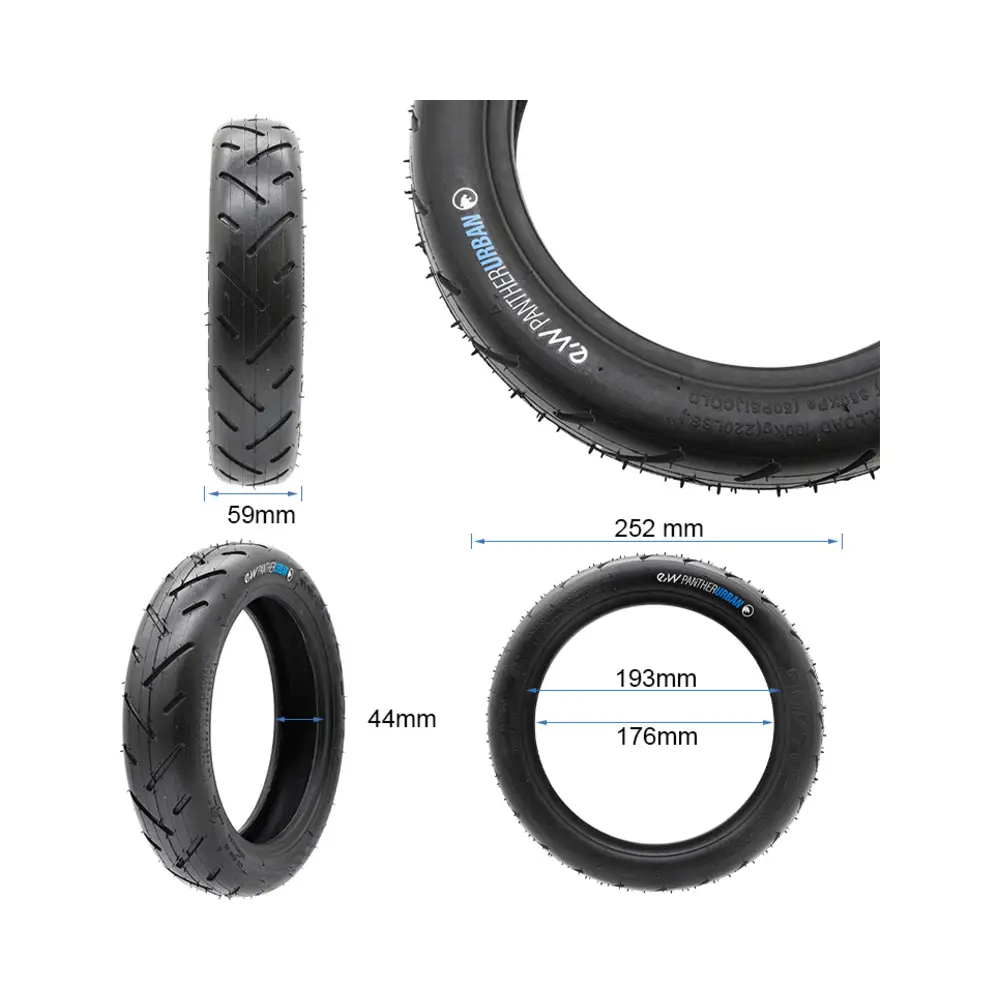 Neumático Tubeless PantherUrban 60/70-7 para Patinete Xiaomi Mi4 Pro Max/Plus - medidas del neumático