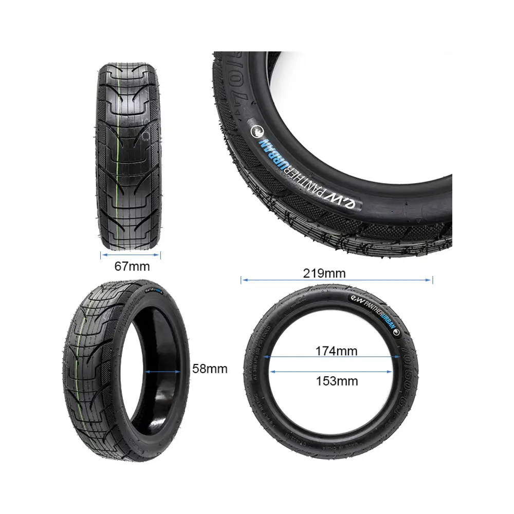 Neumático Tubeless PantherUrban 70/50-6.1 con Gel Antipinchazos para Patinete Eléctrico - medidas del neumático
