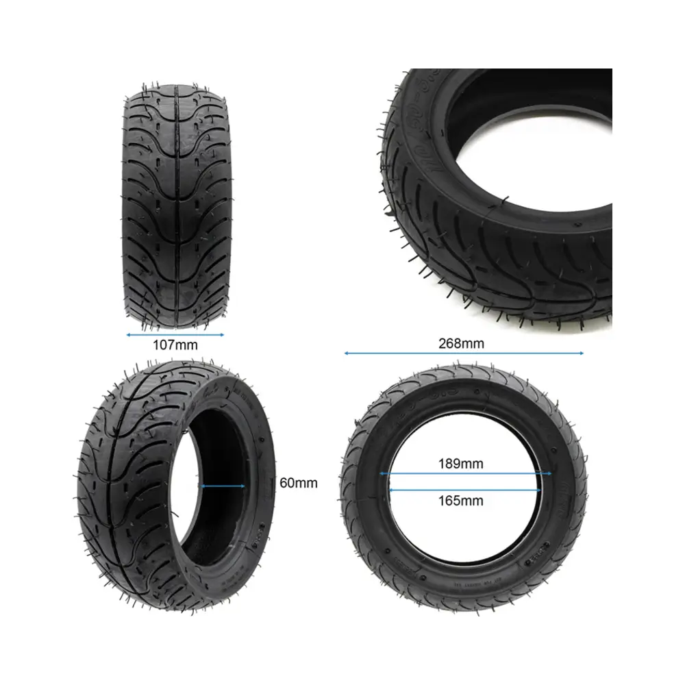 Neumático Tubeless Qind 110/50-6.5 para Patinete Eléctrico - medidas del neumático