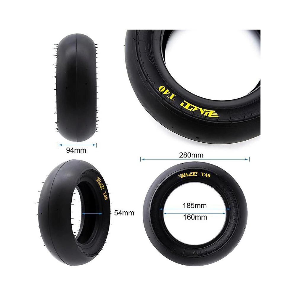 Neumatico Tubeless Radial T40 Slick 90 65R6 5 Pmt Para Patinete Electrico: componente completo preparado para el rodaje.