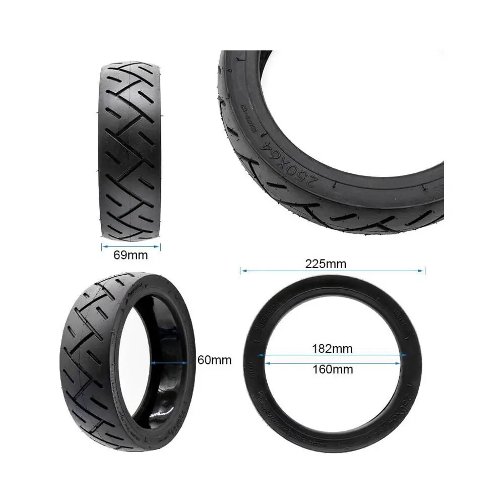 Neumático Tubeless Xuancheng Edition Gel 250x64 para Patinete Eléctrico - medidas del neumático