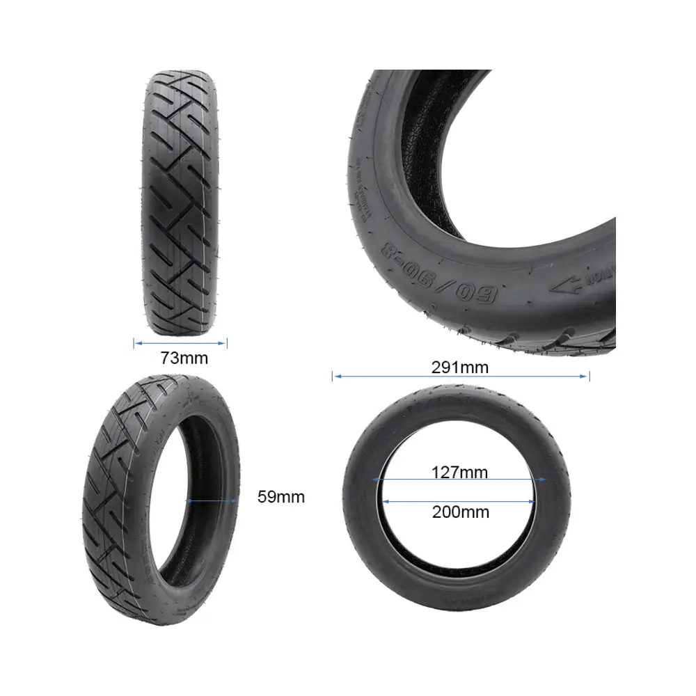 Neumático Tubeless Yuanxing 60/90-8 para Patinete Eléctrico - medidas del neumático