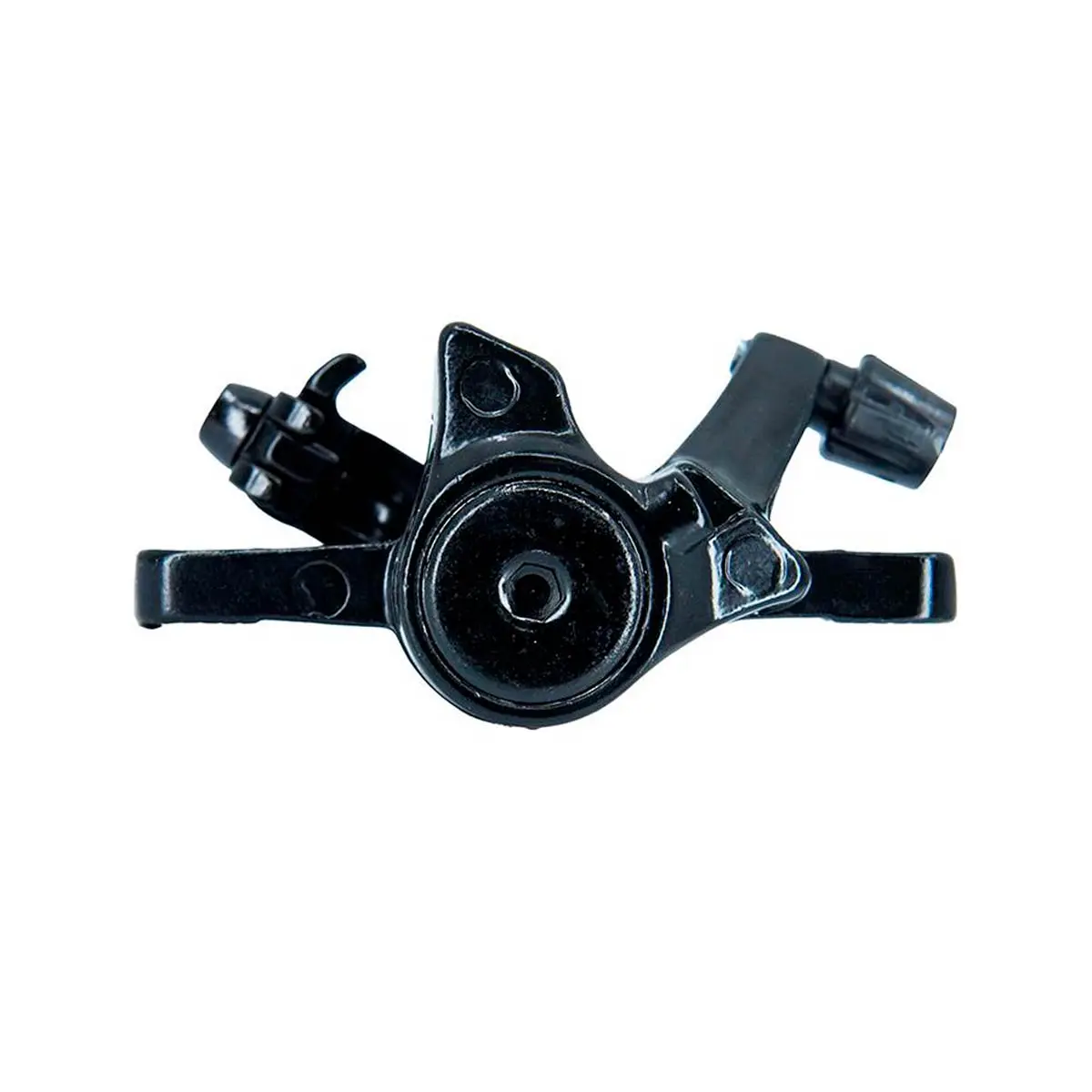 Vista posterior de la pinza de freno negra para Patinete Eléctrico Smartgyro K2, muestra su robusto diseño mecánico y anclaje a 71 mm.
