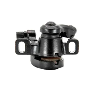 Vista superior de la pinza de freno negra para Patinete Eléctrico compatible con modelos Xiaomi M365, Pro, 1S y Essential, incluyendo pastillas preinstaladas.
