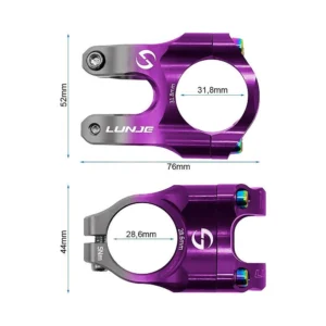 Potencia 31 8mm ewpm 003 morado gris compatible con patinete y bicicleta: especificaciones y materiales seleccionados.