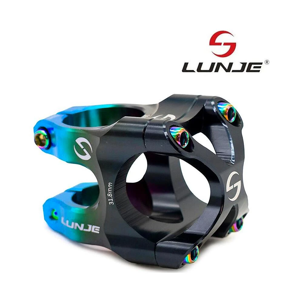 Potencia 31 8mm negro azul compatible con patinete y bicicleta: componente destacado por su solidez a largo plazo.