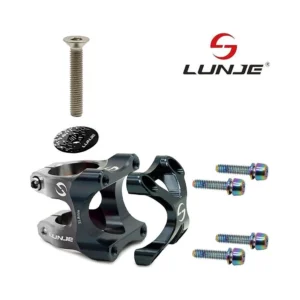 Potencia 31 8mm negro gris compatible con patinete y bicicleta: ángulo visual y acabado de alta gama.