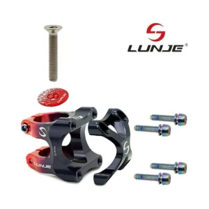 Potencia 31 8mm negro rojo compatible con patinete y bicicleta: diseño minucioso y acabado de nivel premium.